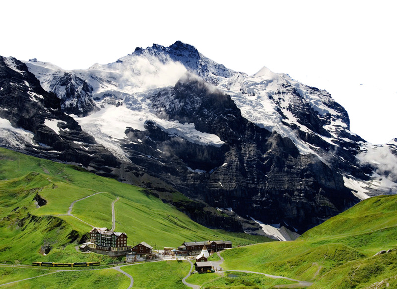 欧洲阿尔卑斯山风景高清PNG透明背景设计素材摄影图下载