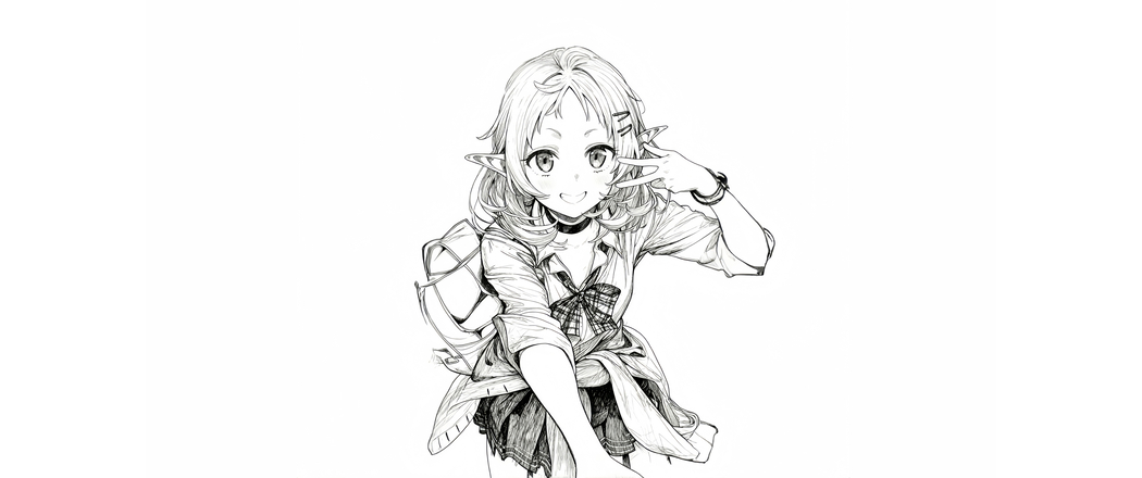 希露菲线条风格4K高清带鱼屏动漫壁纸3440x1440下载