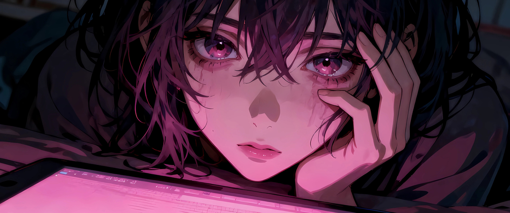 粉瞳动漫少女4K高清壁纸，适配3440x1440带鱼屏，免费下载