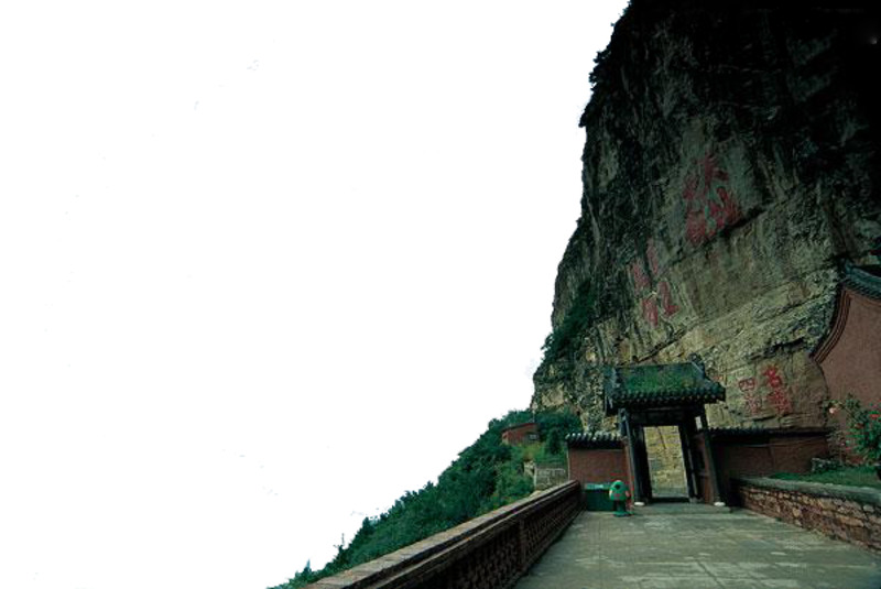 山西恒山悬空寺高清透明PNG背景摄影风景设计素材下载