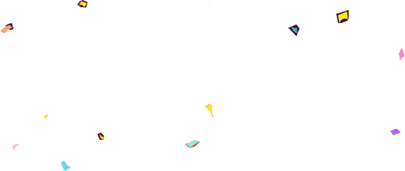 高清透明PNG漂浮元素设计素材，纸屑与几何图形漂浮效果图片下载