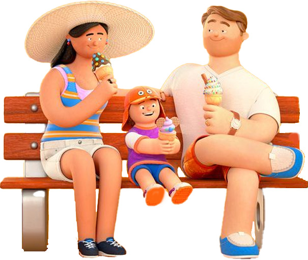 情侣商业商铺主题C4D高清透明PNG吃冰淇淋装饰元素与生活用品设计素材下载