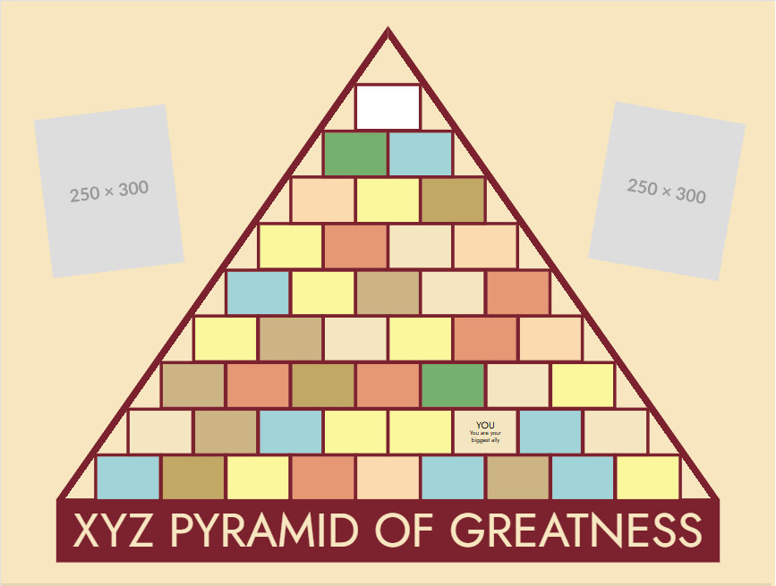多色金字塔元素设计模型