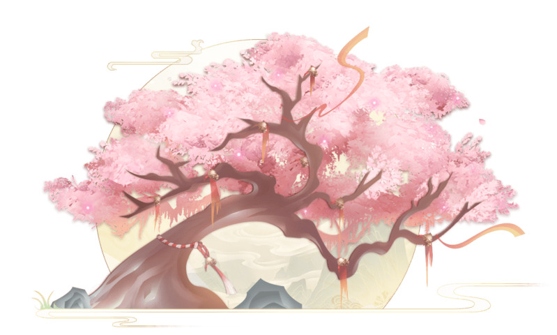 中国风古风高清透明PNG桃树图片，动植物设计素材免费下载