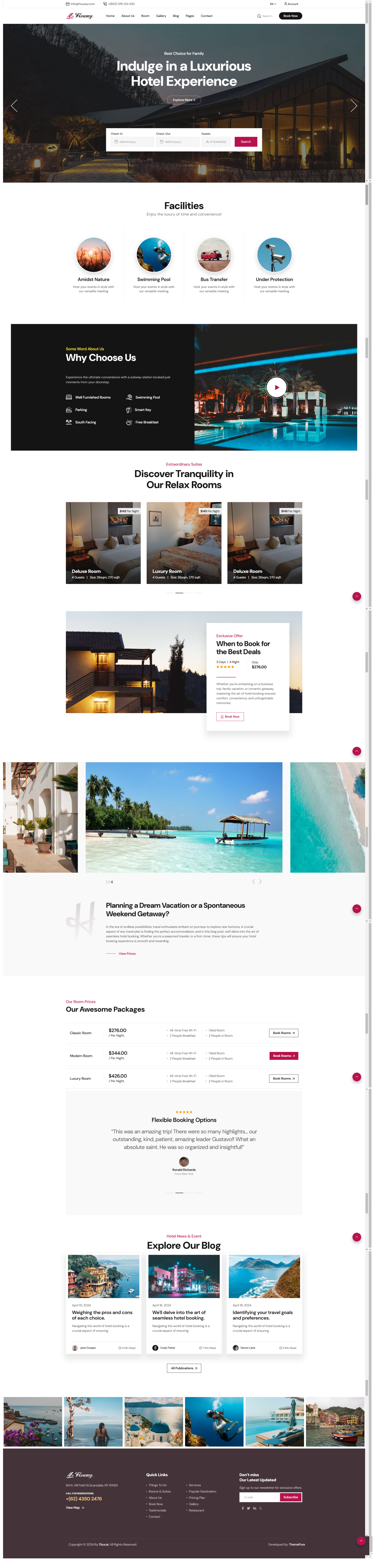 民宿度假村预约平台网页设计模板
