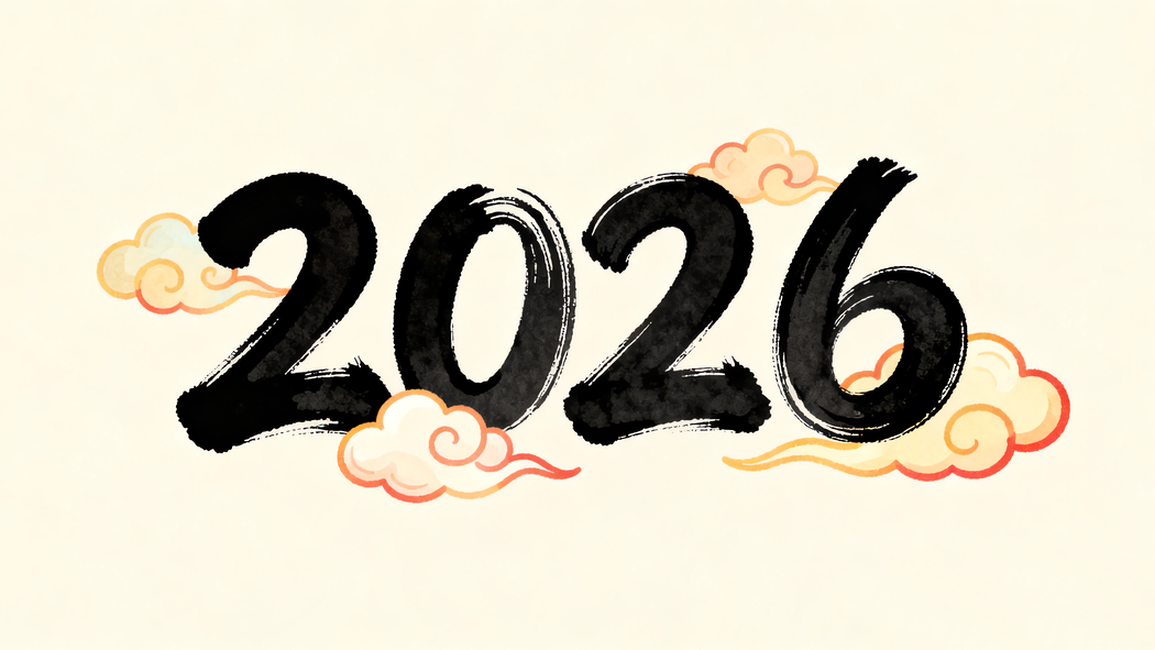 2026祥云水墨风简约4K高清壁纸 3840x2160超清背景图下载