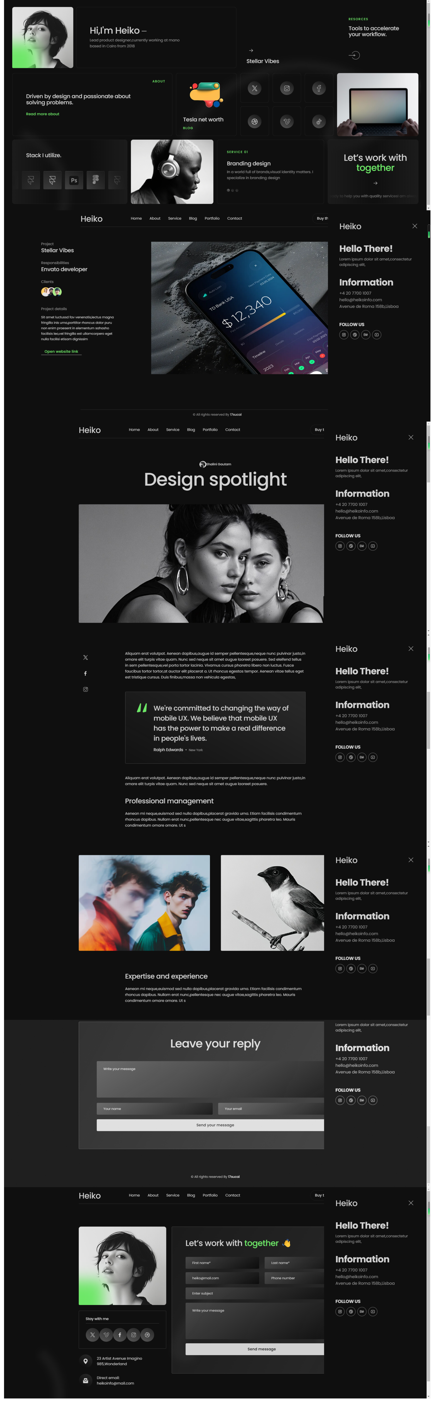 酷黑风格程序员专属个人简历与网站搭建模板集 酷黑风格程序员专属个人简历与网站搭建模板集