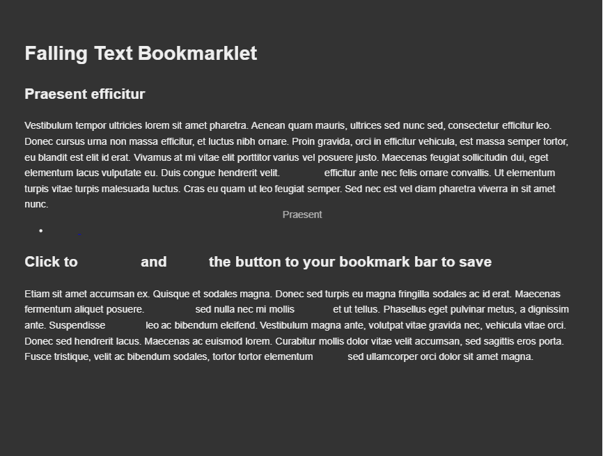 文字鼠标悬停效果掉落特效h5创意