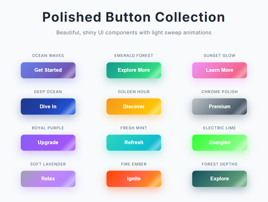 闪耀彩色按钮主题按钮gif模板