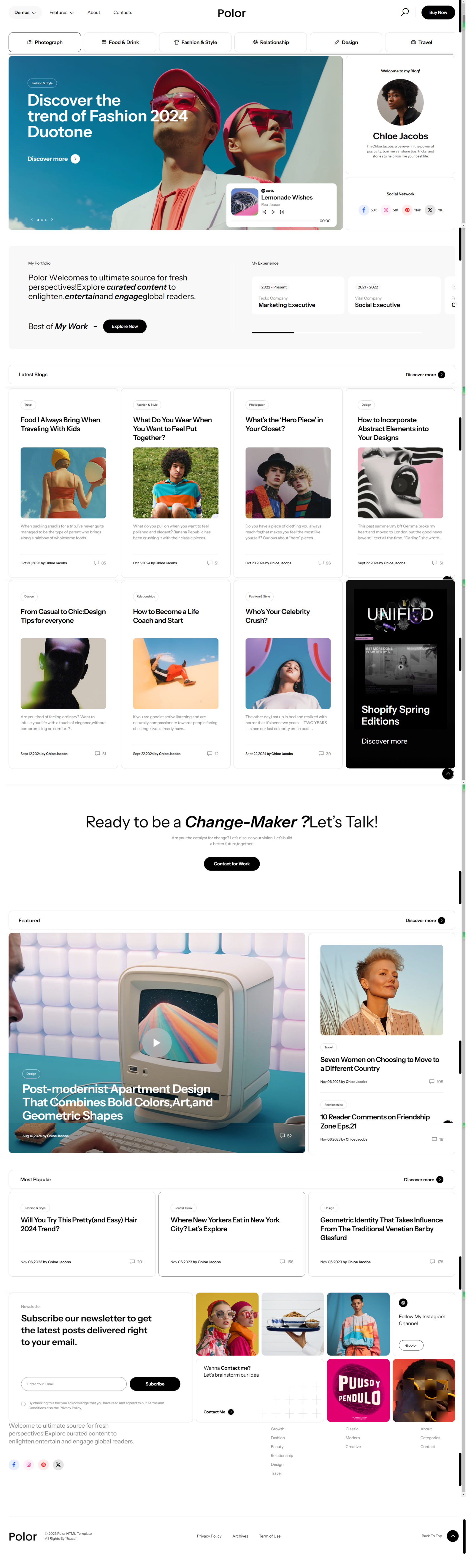 新闻博客资讯网站模板