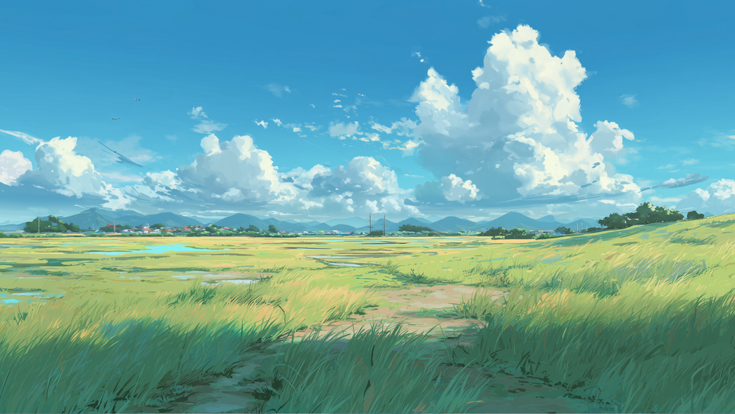 4K高清下载,蓝天白云映衬下的清新草地风景桌面壁纸(3840x2160) 4K高清下载,蓝天白云映衬下的清新草地风景桌面壁纸(3840x2160)