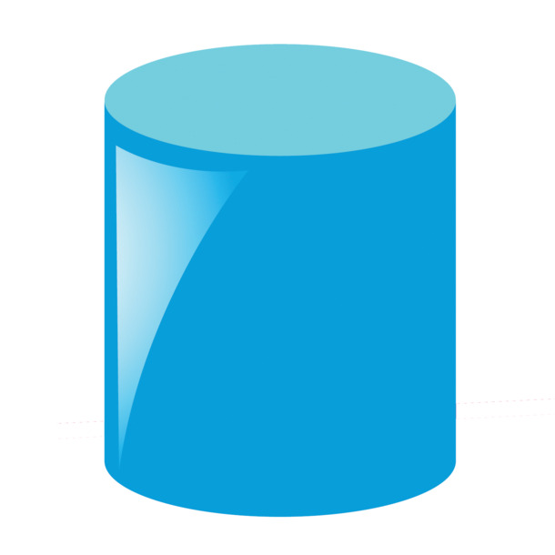 高清透明矢量蓝色圆柱PNG装饰素材，PPT设计必备下载