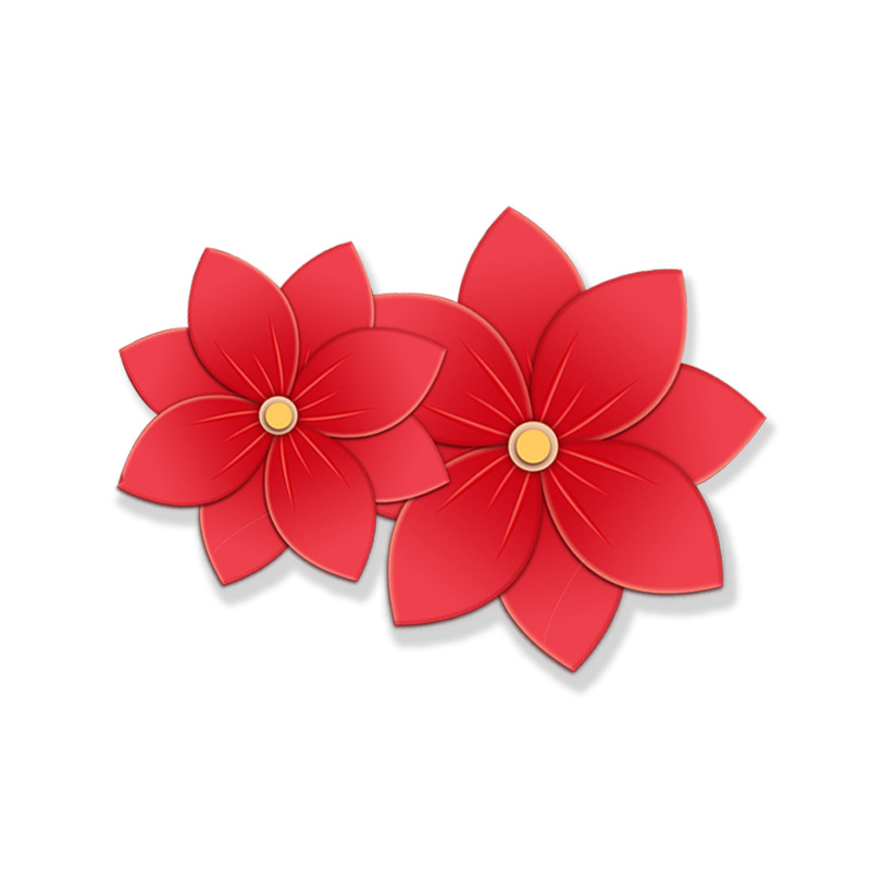 小红花高清PNG透明装饰元素及多样图案设计素材免费下载