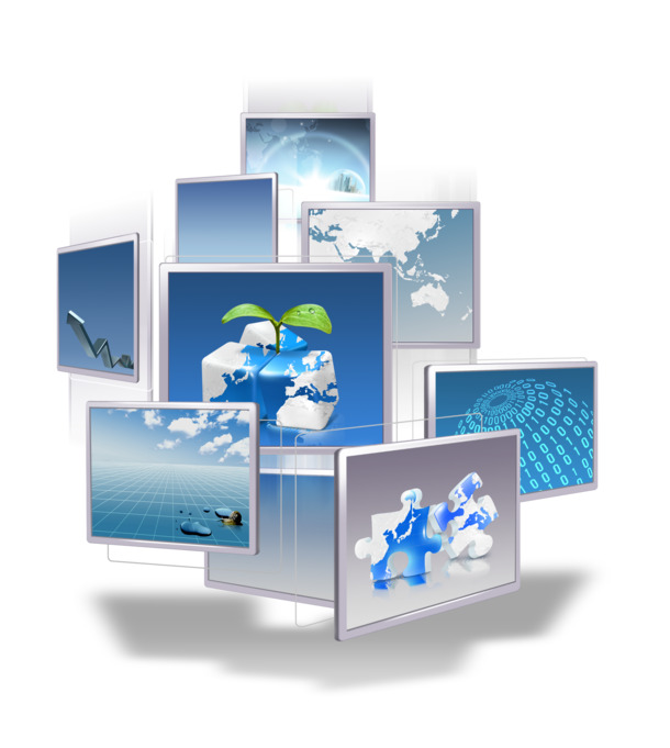 高清透明电脑显示屏互联网数据PNG/PPT/PSD装饰设计素材免费下载