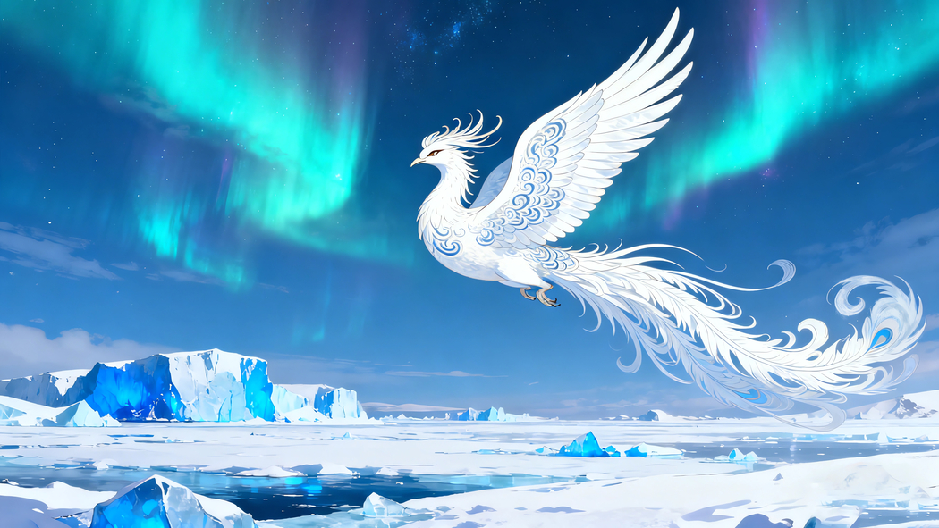 鸿鹄与白凤凰极光主题 4K超高清动物壁纸3840x2160免费下载 鸿鹄与白凤凰极光主题 4K超高清动物壁纸3840x2160免费下载