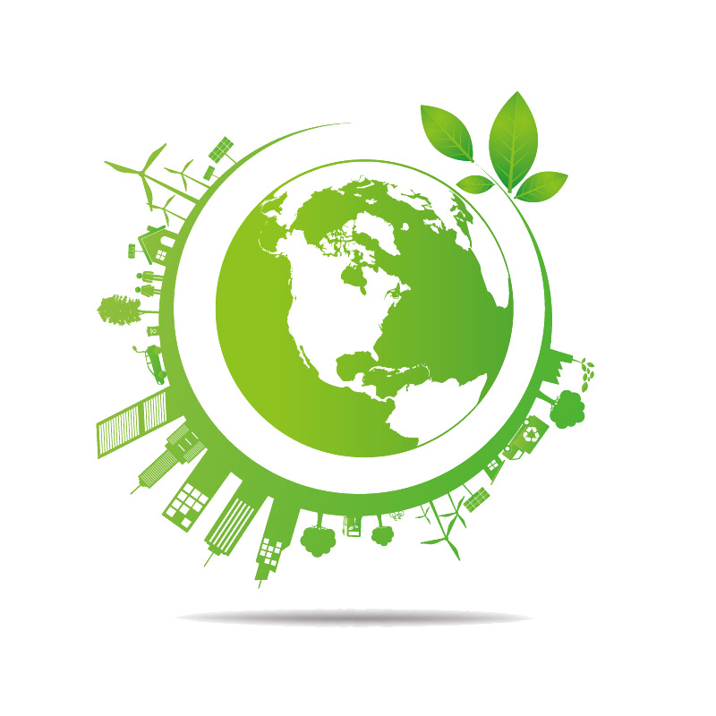 地球城市剪影高清透明PNG装饰特效设计素材免费下载