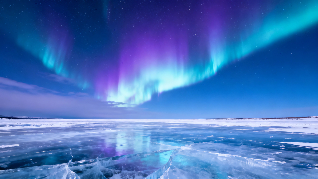 4K高清极光冰河风景壁纸，3840x2160超清图片免费下载