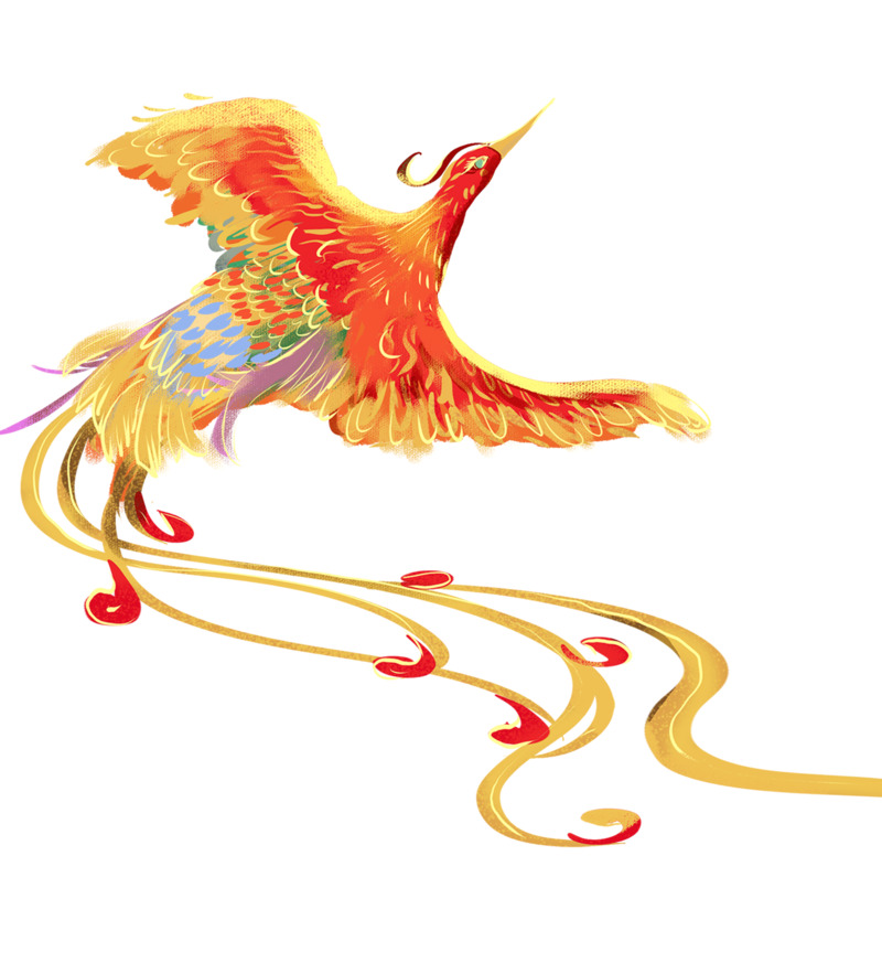 中国风凤凰高清透明PNG装饰元素图片，设计素材免费下载