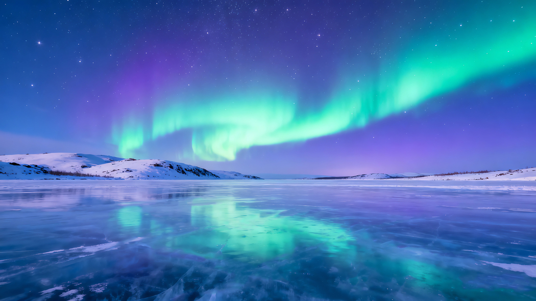 4K超清极光映雪山伴河流风景壁纸 3840x2160高清下载 4K超清极光映雪山伴河流风景壁纸 3840x2160高清下载