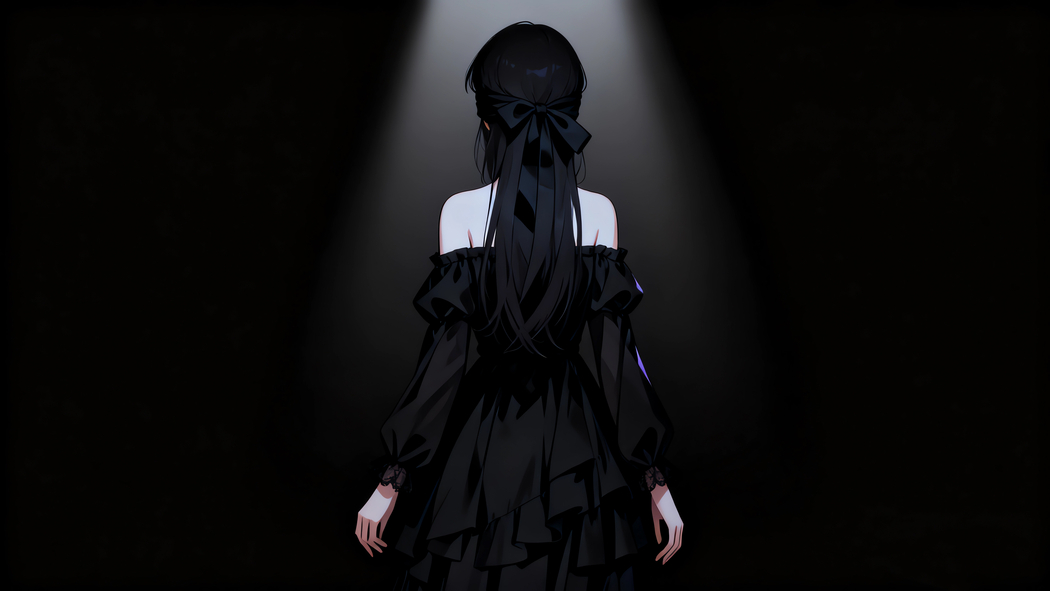 4K高清暗色系,蒙眼美女背影光影黑色背景动漫壁纸3840x2160下载 4K高清暗色系,蒙眼美女背影光影黑色背景动漫壁纸3840x2160下载