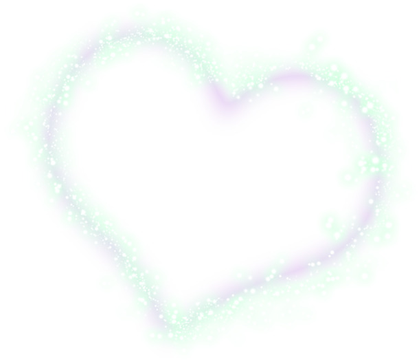 七夕情人节设计素材，高清透明PNG绿色荧光心形节日图片下载