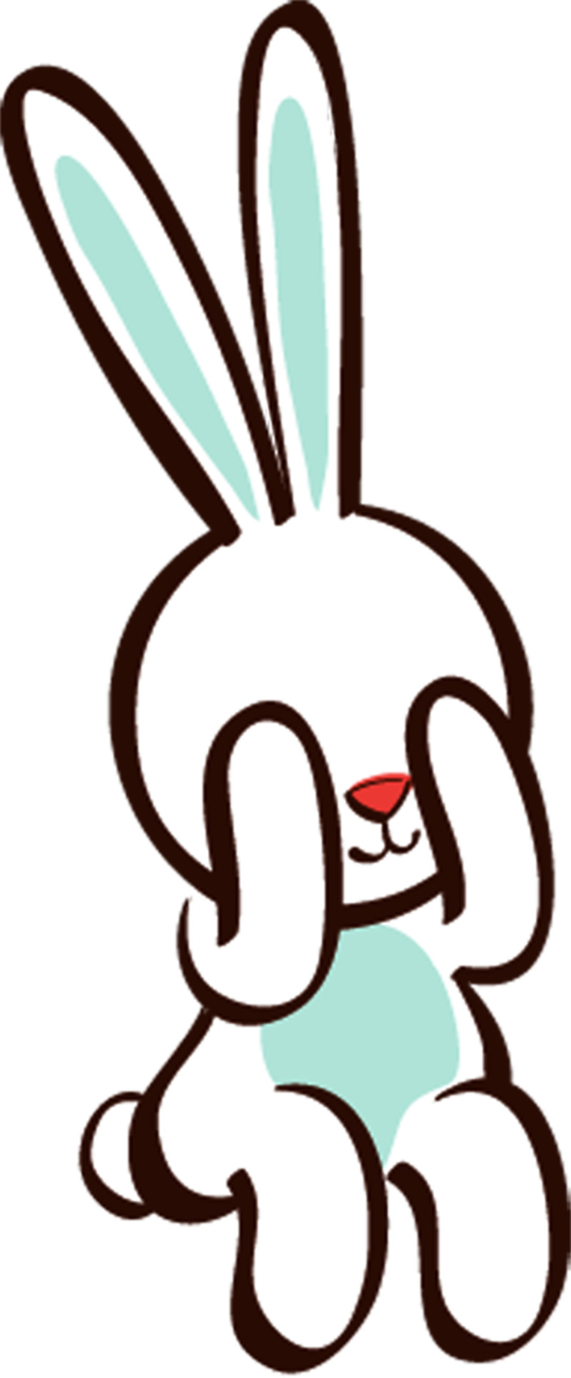 情人节设计素材，创意手绘萌兔耳朵高清透明PNG图片下载