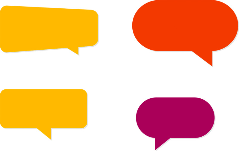 手绘卡通多彩气泡对话框高清透明PNG图片设计素材免费下载