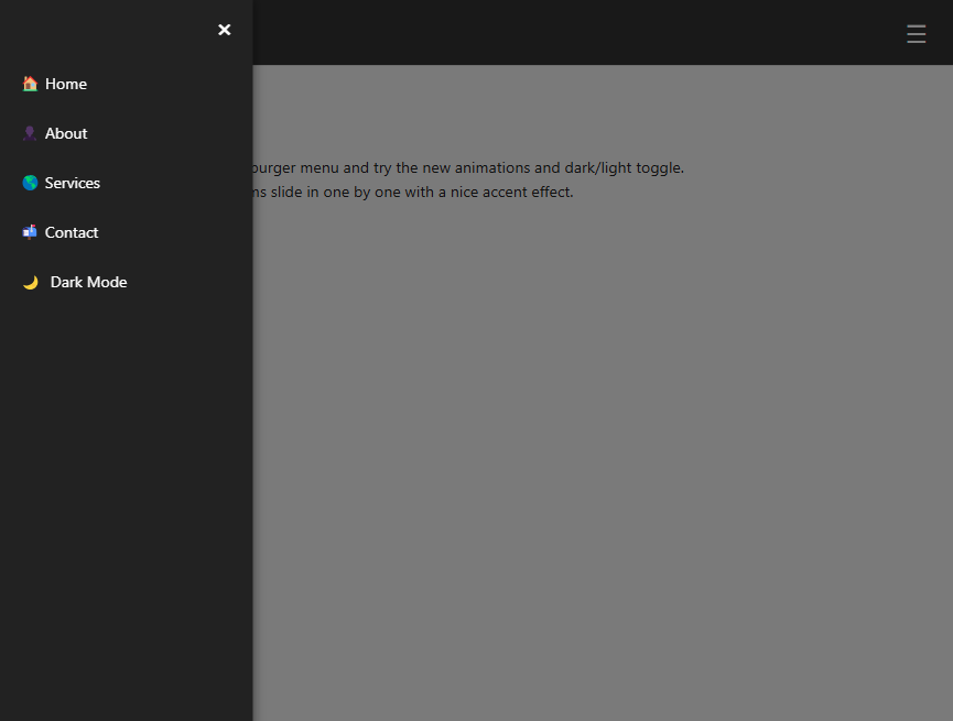 侧边汉堡式菜单导航栏,网页模板设计的理想导航解决方案 侧边汉堡式菜单导航栏,网页模板设计的理想导航解决方案