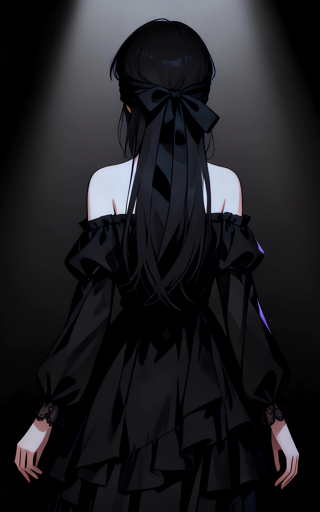 4K竖屏高清,蒙眼美女背影光影交织,暗色背景手机壁纸2400x3840下载 4K竖屏高清,蒙眼美女背影光影交织,暗色背景手机壁纸2400x3840下载