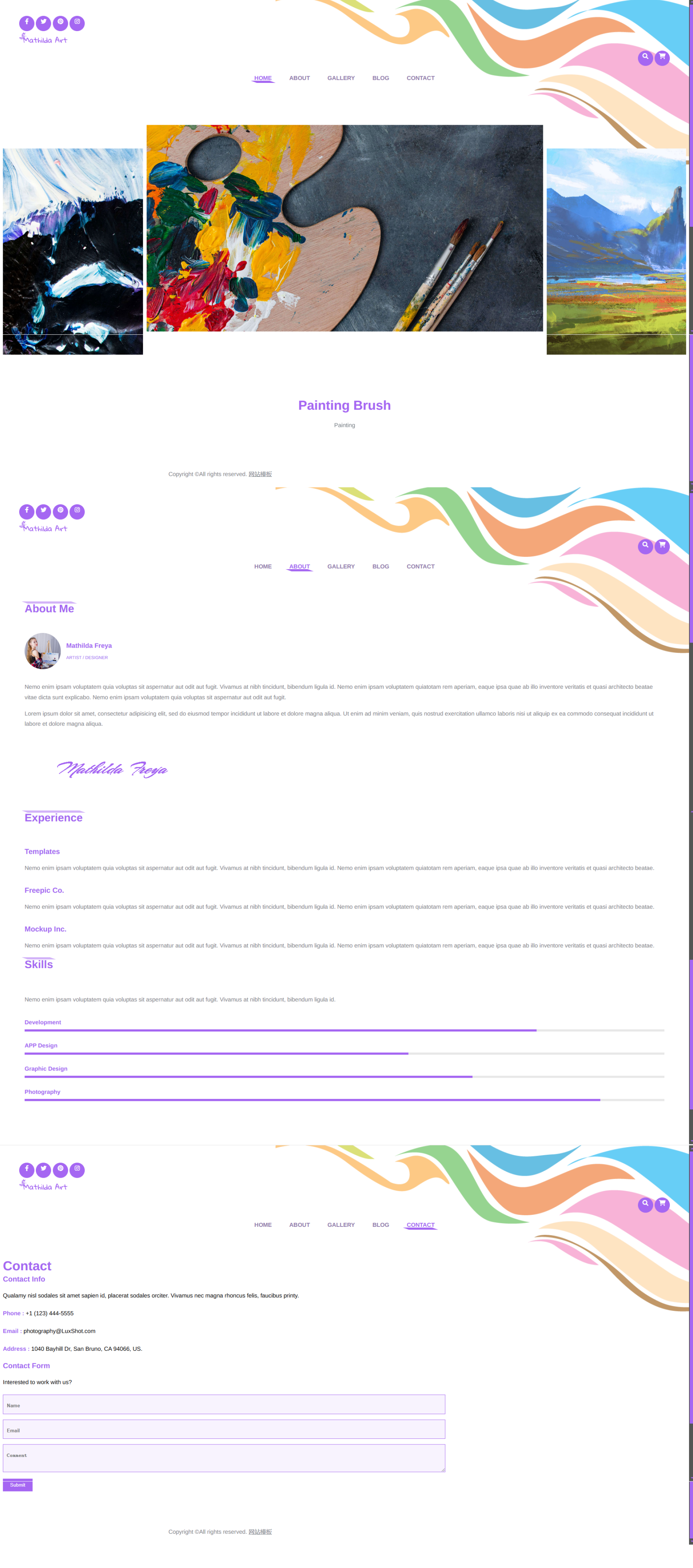 个人艺术画廊展览馆专属网站建设精品模板 个人艺术画廊展览馆专属网站建设精品模板