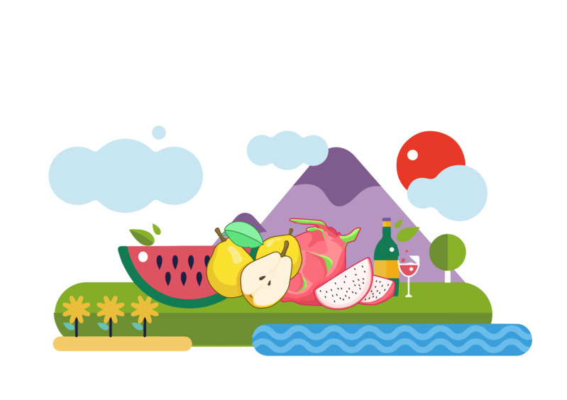 高清透明PNG手绘卡通扁平风多样水果插画及设计素材下载