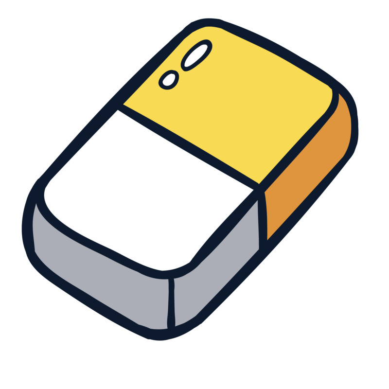 手绘橡皮擦卡通元素矢量图，高清透明PNG设计素材免费下载