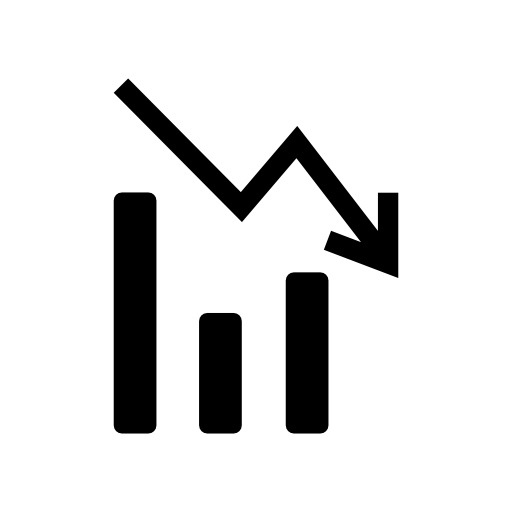 高清免扣黑色下降走势股票曲线图标PNG透明设计素材下载