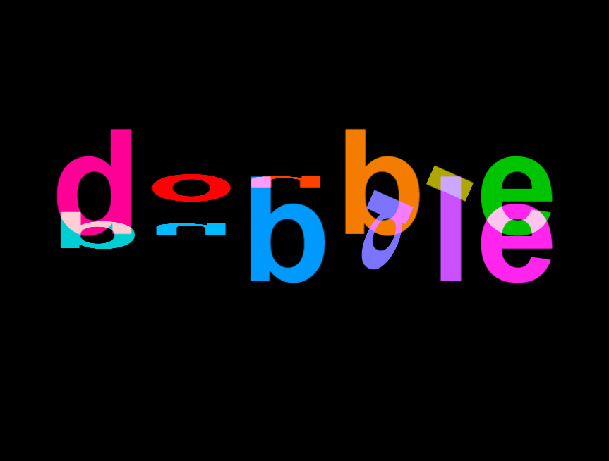 可爱文字旋转动态字立体翻转效果