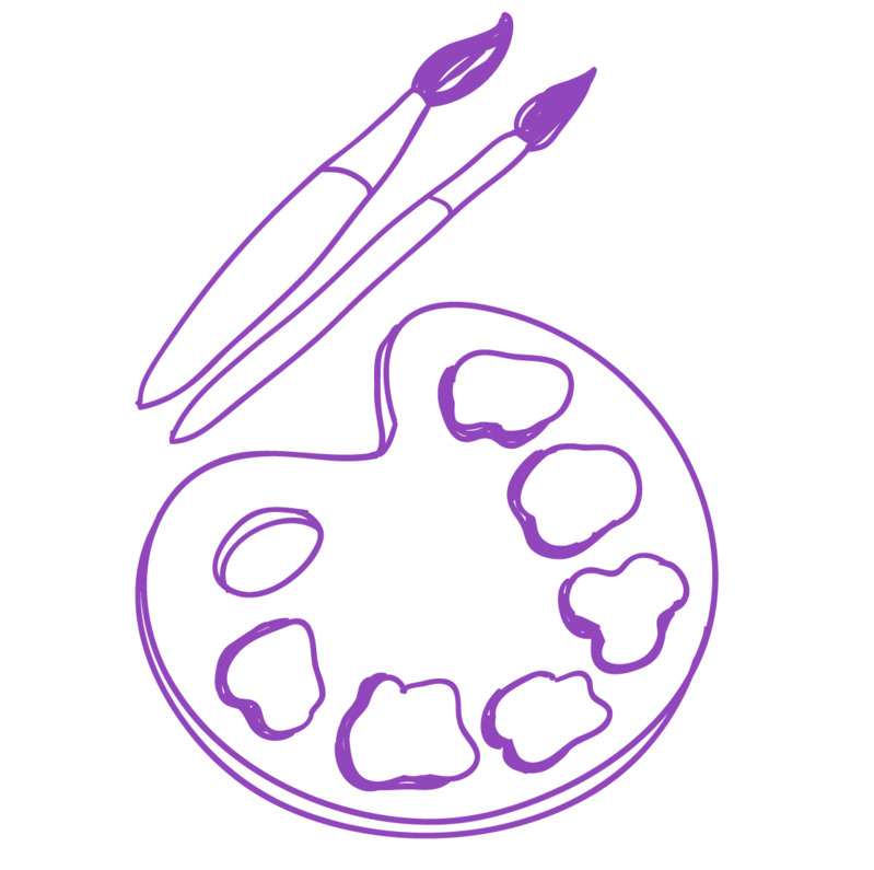 扁平化手绘美术用品高清PNG免扣透明设计素材标签元素下载