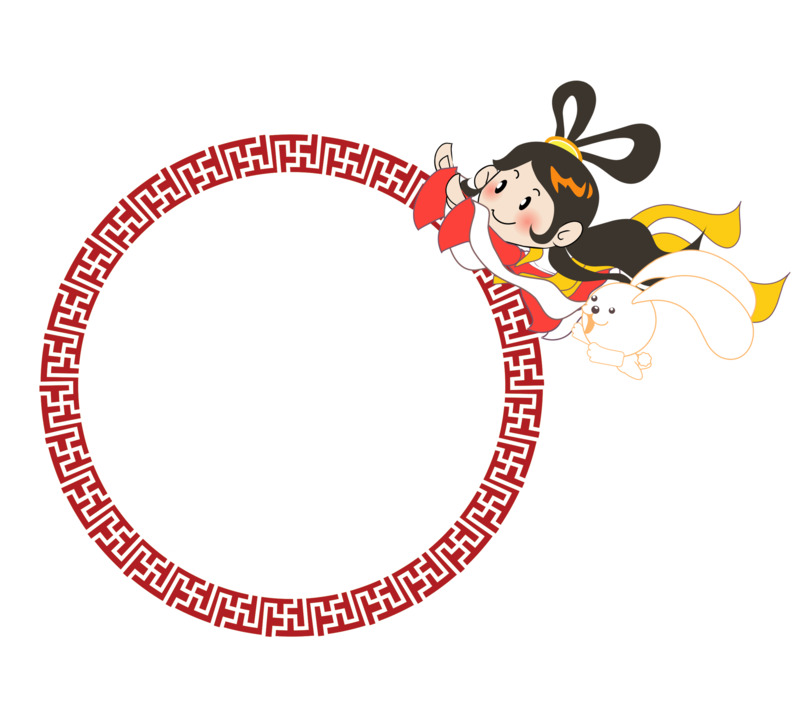 中国风圆形边框高清免扣PNG透明设计素材标签元素图片下载