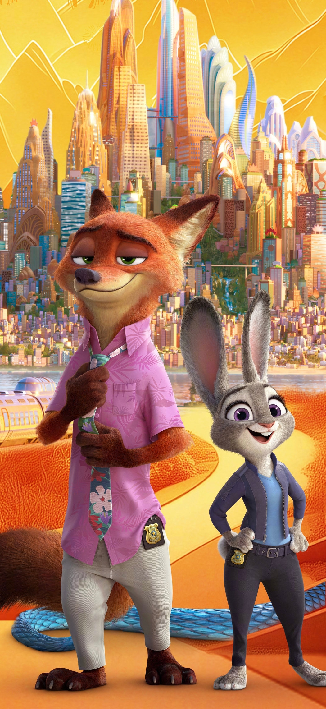 《疯狂动物城》兔朱迪与狐尼克 4K/5K超高清手机壁纸2506x5444下载