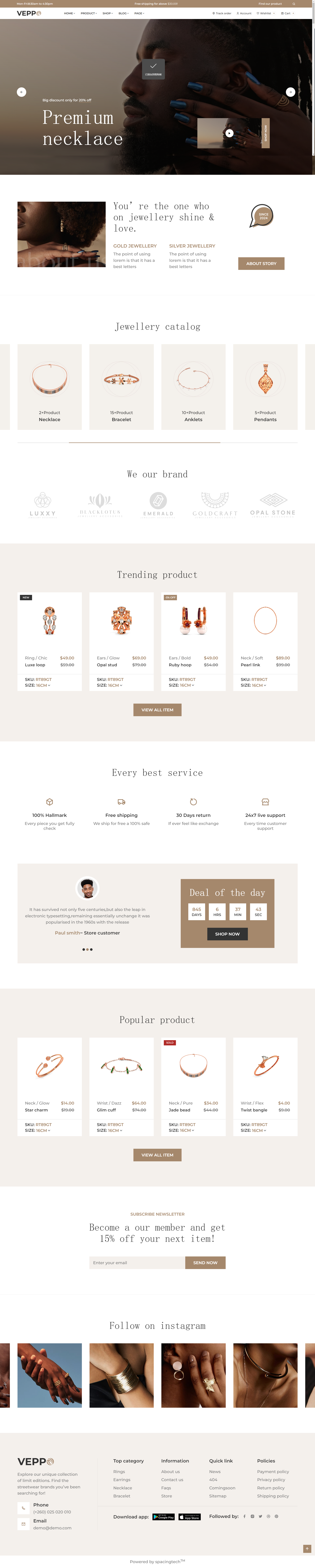 饰品奢侈品牌网购平台网购电商模板