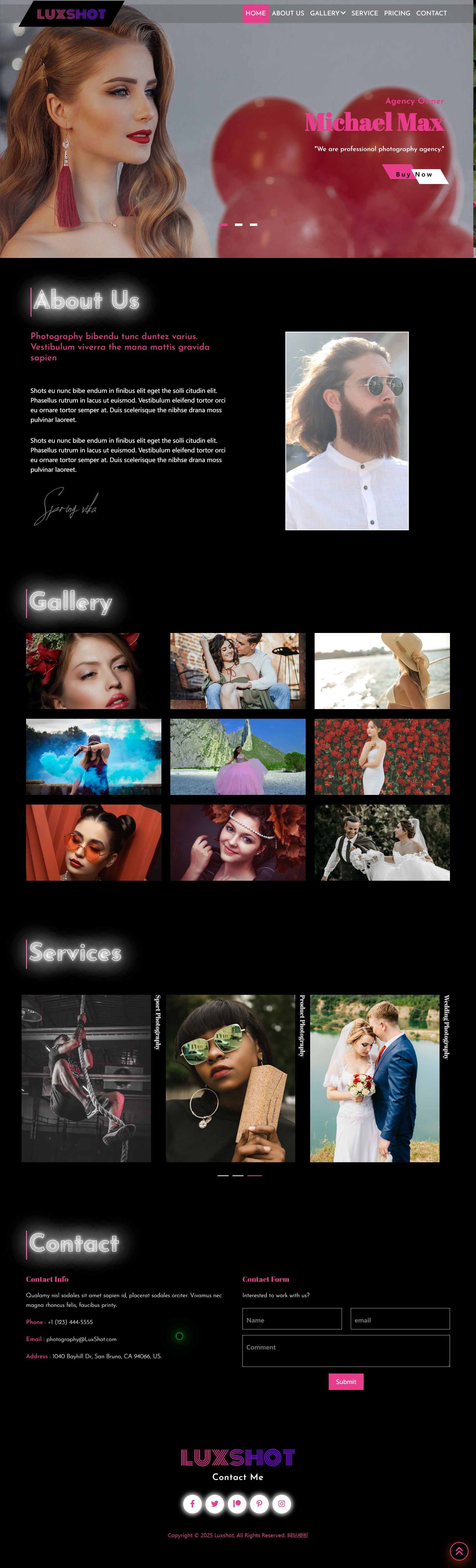 婚纱写真摄影工作室门户网站模板