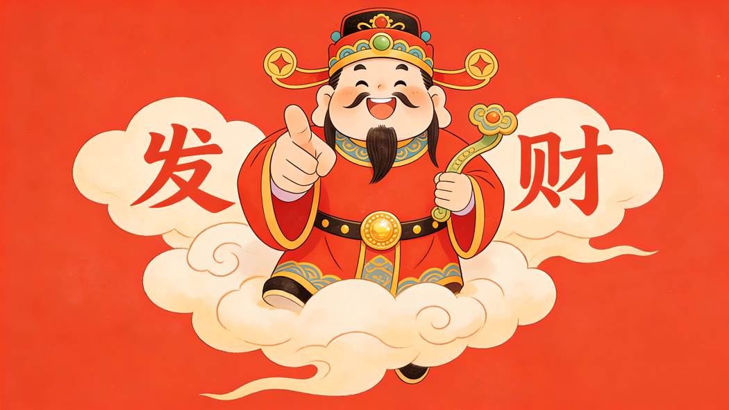财神驾到！高清4K发财主题壁纸3840x2160，指谁谁富免费下载