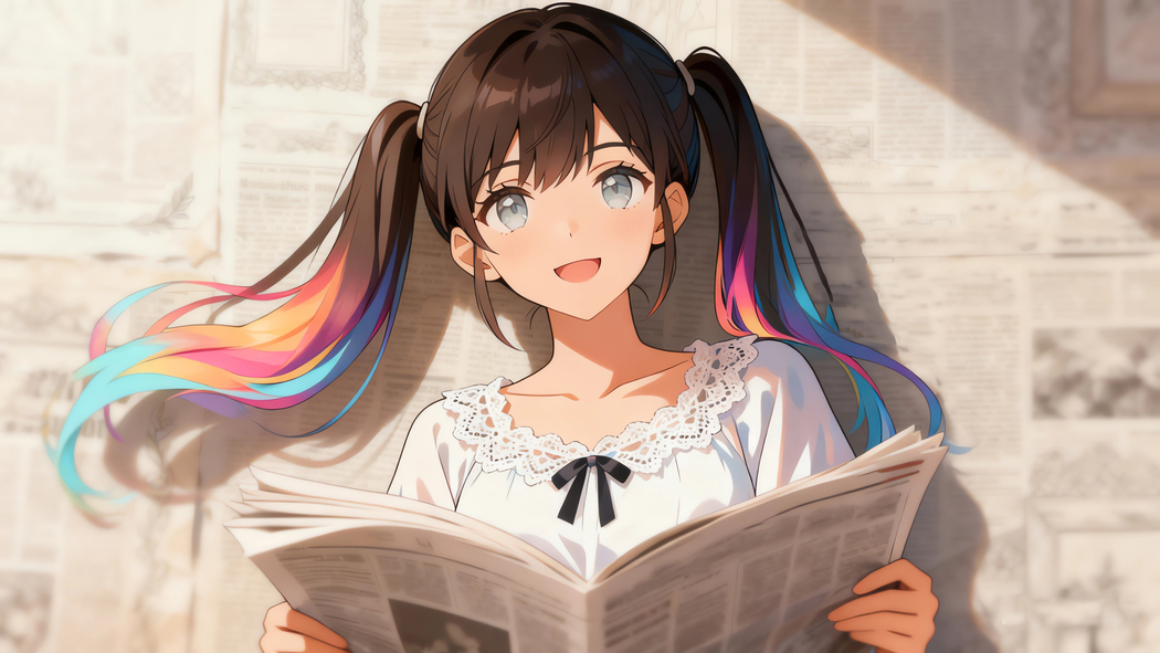 可爱双马尾辫女孩光影主题 4K超清报纸墙风格动漫壁纸3840x2160下载 可爱双马尾辫女孩光影主题 4K超清报纸墙风格动漫壁纸3840x2160下载