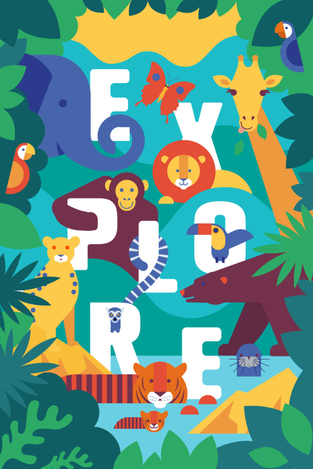 高清透明背景手绘卡通动物世界图片设计素材免费下载