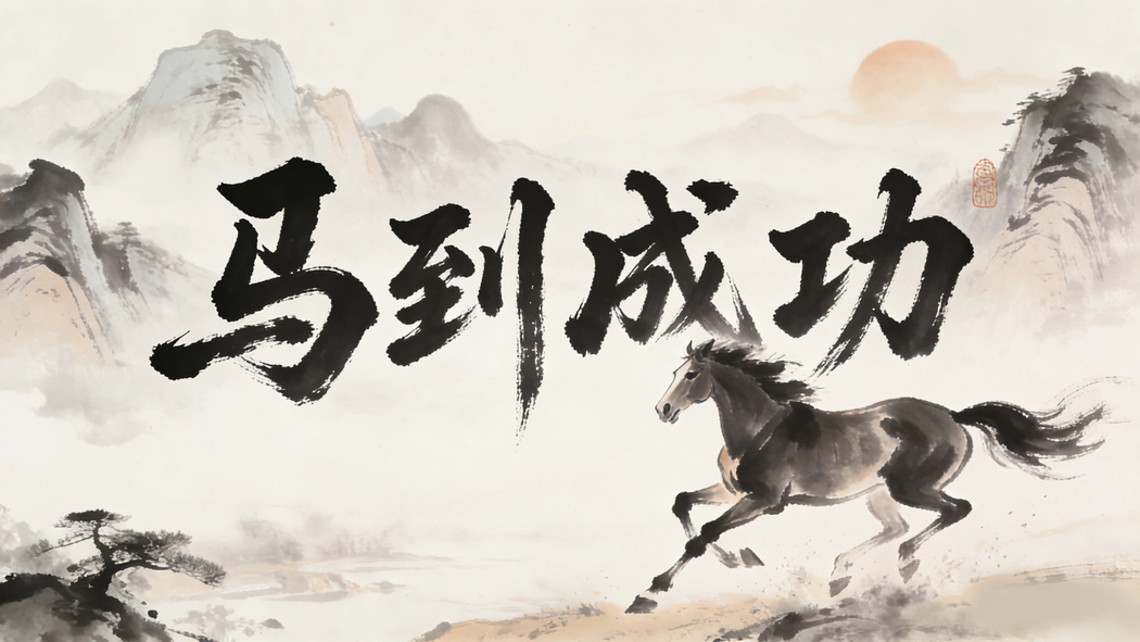 2026马年水墨画,马到成功4K高清壁纸3840x2160下载 2026马年水墨画,马到成功4K高清壁纸3840x2160下载