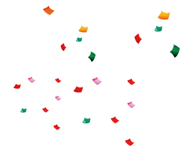 高清透明漂浮纸屑与几何图形元素PNG设计素材下载