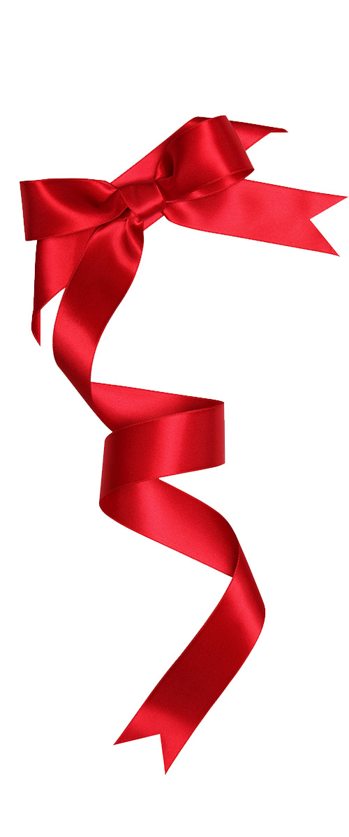 红色蝴蝶绸带高清透明PNG漂浮彩带设计素材下载