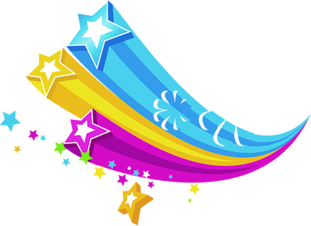 高清透明五角星喷射运动主题礼物装饰PNG漂浮元素设计素材下载