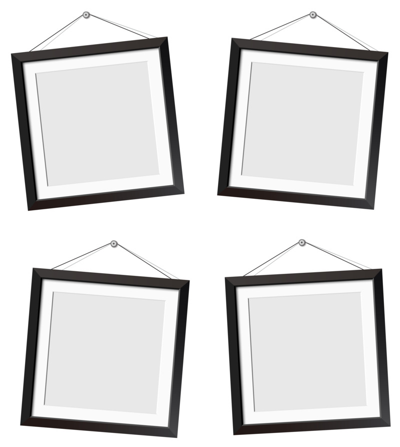 高清透明PNG照片墙装饰边框设计素材，免费下载