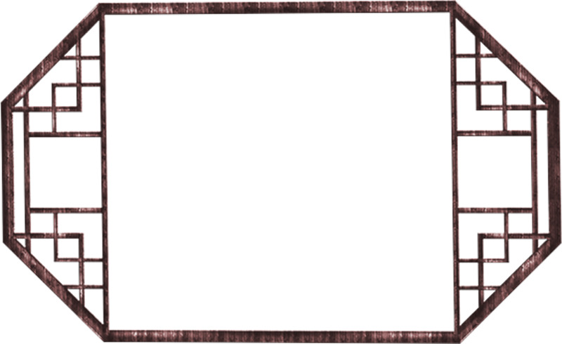 高清透明中式窗框PNG装饰边框设计素材下载