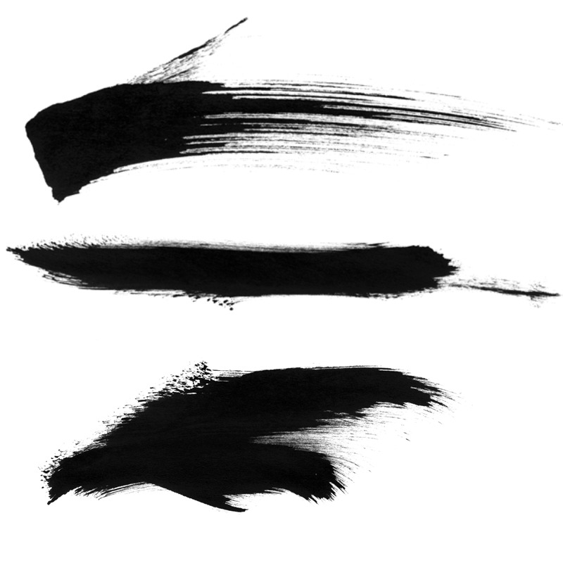 高清透明笔刷水墨墨迹笔触PNG装饰设计素材下载