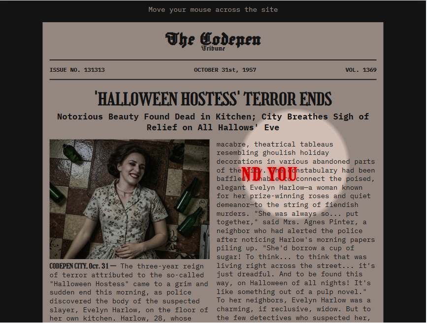 CSS3实例,诡异多层报纸风格的遮罩动画效果 CSS3实例,诡异多层报纸风格的遮罩动画效果